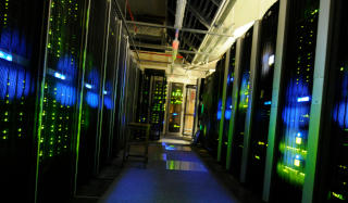 Web hosting. Server room in datacenter.